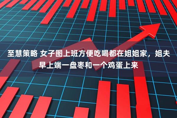 至慧策略 女子图上班方便吃喝都在姐姐家，姐夫早上端一盘枣和一个鸡蛋上来