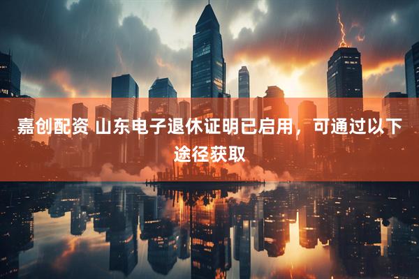 嘉创配资 山东电子退休证明已启用，可通过以下途径获取