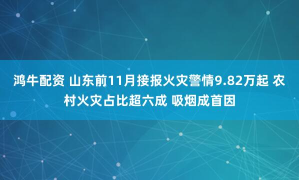 鸿牛配资 山东前11月接报火灾警情9.82万起 农村火灾占比超六成 吸烟成首因